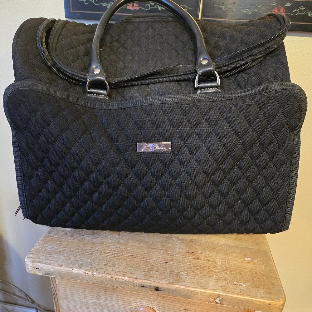 Vera Bradley Black Quilted Travel Duffel Bag